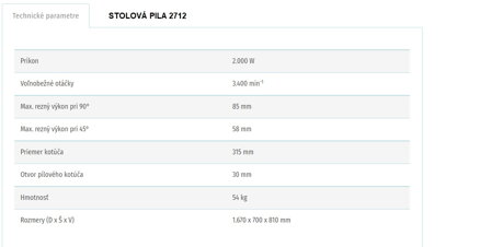 EL. OKRUŽNÁ PÍLA STOLOVÁ 315mm 2712